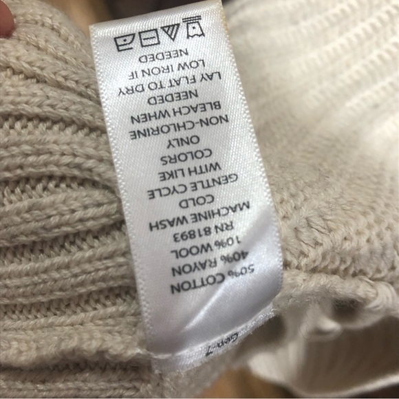 H by Halston Ivory Oatmeal Open Front Ribbed Cardigan Oversized Sweater Sz M - Picture 11 of 12